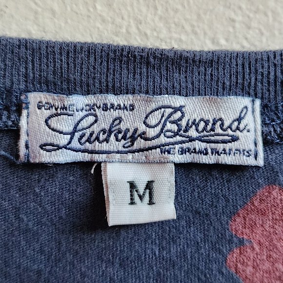 Lucky Brand Scoop Neck "Lucky 13" Long Sleeve Graphic T-Shirt Size Medium - Picture 9 of 16